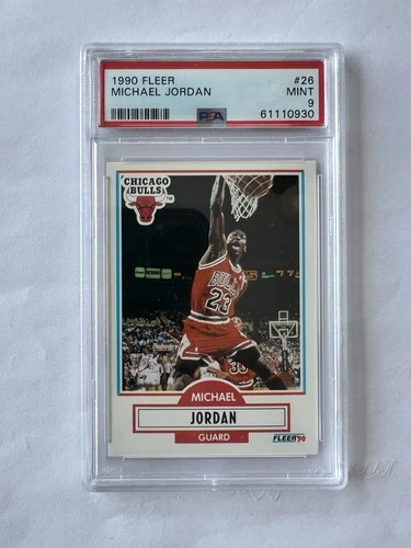 1990 Fleer Basketball Michael Jordan Card  Bulls  PSA 9 Mint