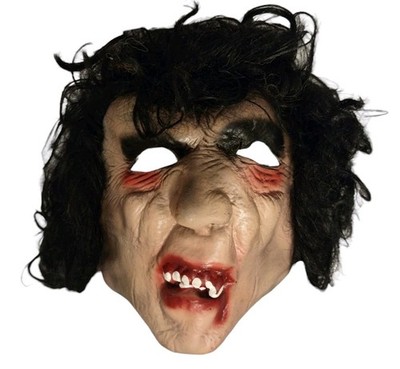 Topstone Industries MASK UGLY VAMPIRE GHOUL Black Hair Vintage Full Head Latex