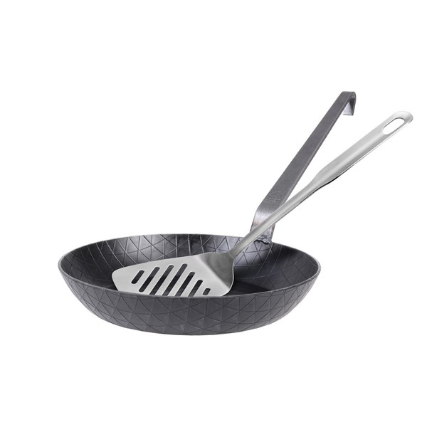 GrÄWe Eisenpfanne Hoher Rand Ø 24 Cm Schmiedeeiserne Pfanne Mit Pfannenwender-image
