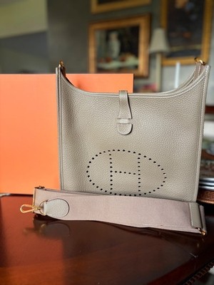 BRAND NEW AUTHENTIC HERMES 2025 Evelyne III PM 29  Etoupe Clemence Gold Hardware