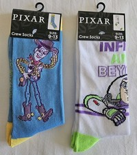 Disney Pixar Bundle Toy Story Crew Socks Set Woody Buzz Lightyear Vacation