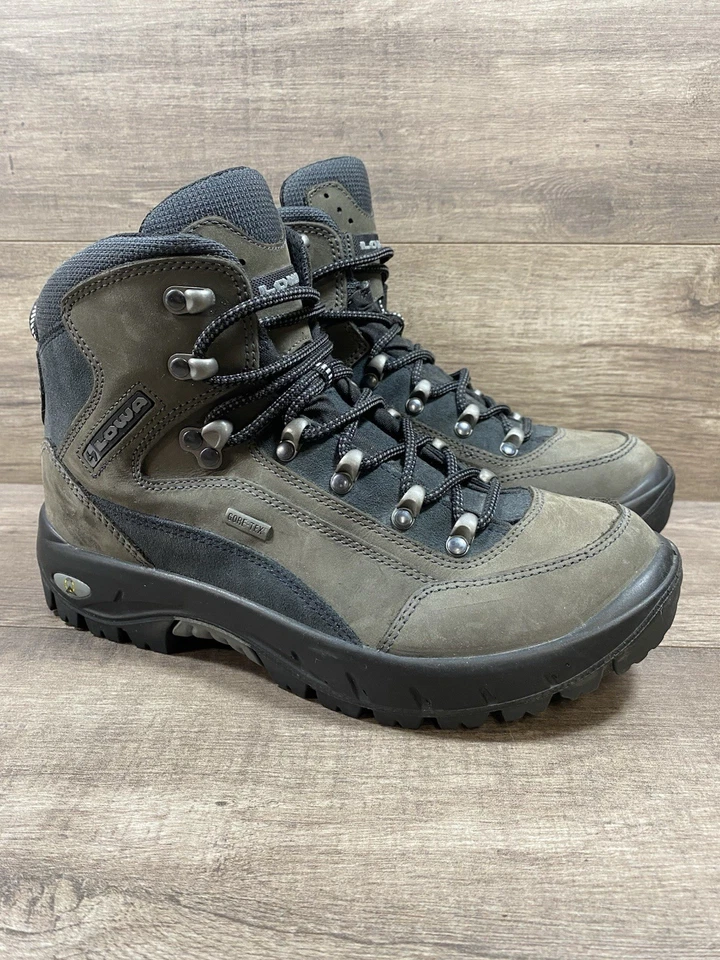 Lowa Renegade GTX Gris Medio Negro Exterior Caminar Senderismo Botas Mujer Talla 7 Foto 2 de 4