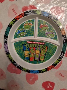 Vintage TMNT Teenage Mutant Ninja Turtles Divided Plate Gerber 90’s