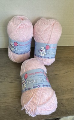 Mary Maxim Baby Soft Double Knitting Yarn Soft PINK Baby Girl Lot of 3 New B9