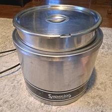 Vntg. America Co. Stainless Steel 8.5 qt's Stock, Soup Pot W/Lid Electric Cooker
