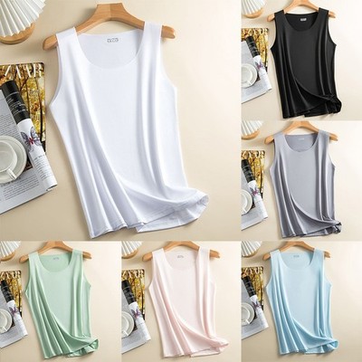 Eisseide ärmellose Tanktops für Frauen schnelltrocknend sportlich Urlaub Kleid