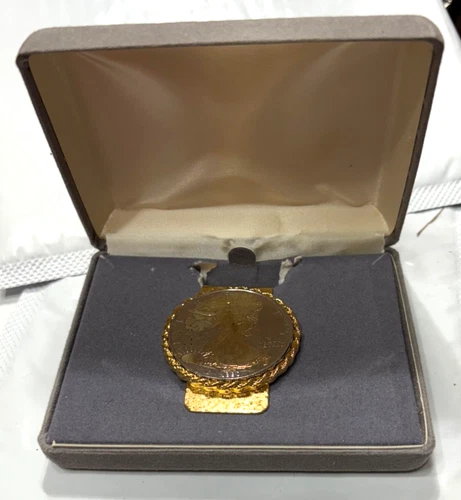 1990 AUTHENTIC SILVER AMERICAN EAGLE BULLION COIN LIMITED EDITION  MONEY CLIP