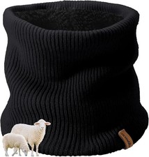 Merino Wool Neck Gaiter for Men Women - Fleece Lined Heavyweight Warm Knitt...