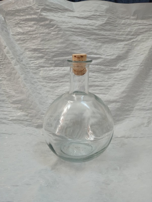 Glass Bottle with Cork Stopper Italy 