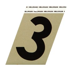 Hillman 3 in. Reflective Black Vinyl Self-Adhesive Number 3 (3-pack)