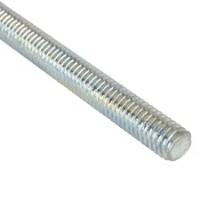 Fully Threaded Rod, 3/8"-16, 6 Ft, Steel, Grade A, Zinc Plated Finish,
