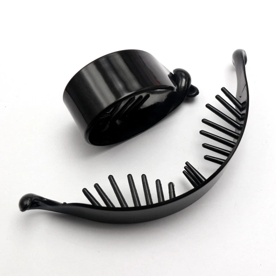 Soporte de clip de cola de caballo retorcido de plástico de 20 piezas garra para hacer bollos 58 mm artesanía hágalo usted mismo Foto 4 de 4