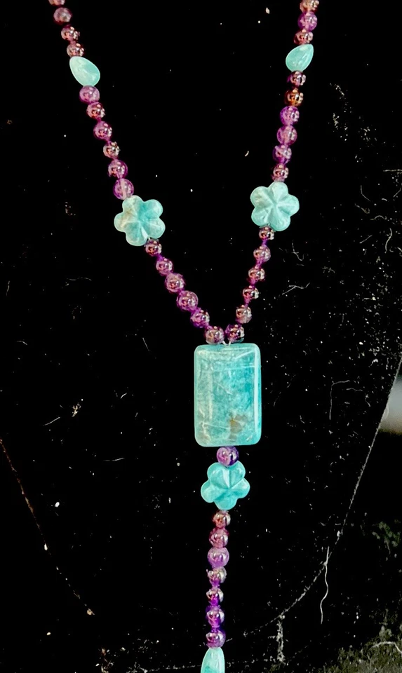 Collar colgante Jay King DTR púrpura amatista turquesa cuentas esterlina Foto 4 de 4