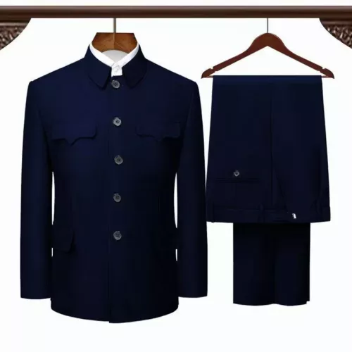 Tunica uomo cinese tuta cappotto pantaloni tradizionali Mao Zhongshan blazer giacche - Foto 5 di 14