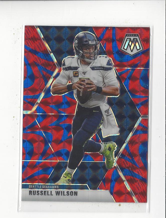 2020 Panini Mosaic Mosaic Reactive Blue #181 Russell Wilson Seahawks