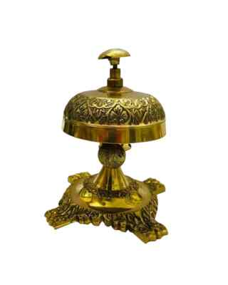 #ad Table Desk Bell Antique Vintage Brass Hotel Service Ornate Reception Counter $32.60