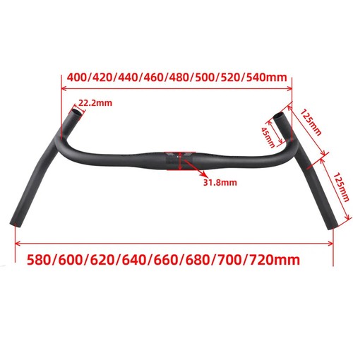 Carbon Gravel H Lenker Big Flare Bar Rennrad MTB Fahrrad Lenker Carbon Fiber - Bild 10 von 21