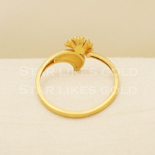 Gold Ring 22k Gold Ring for Women Wedding Jewelry Size 5.5 Handmade Premium Ring - Picture 6 of 6