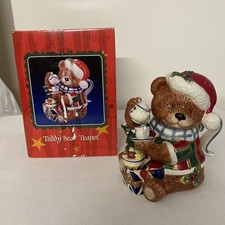 Vtg Cracker Barrel Ceramic Santa Christmas Te...