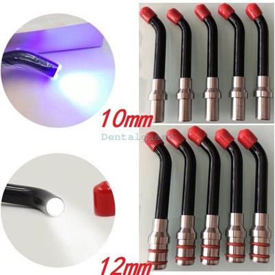 5pcs Dental Optical Fiber Curing Light Cure Lamp Guide Rod Tip Glass 10mm/12mm
