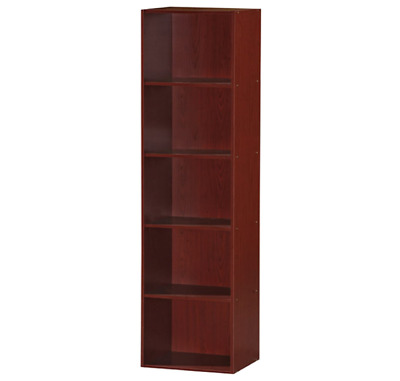 Shelve Bookcase Cabinet Mahogany, Hodedah Import 4 Shelf Bookcase Cabinet Black
