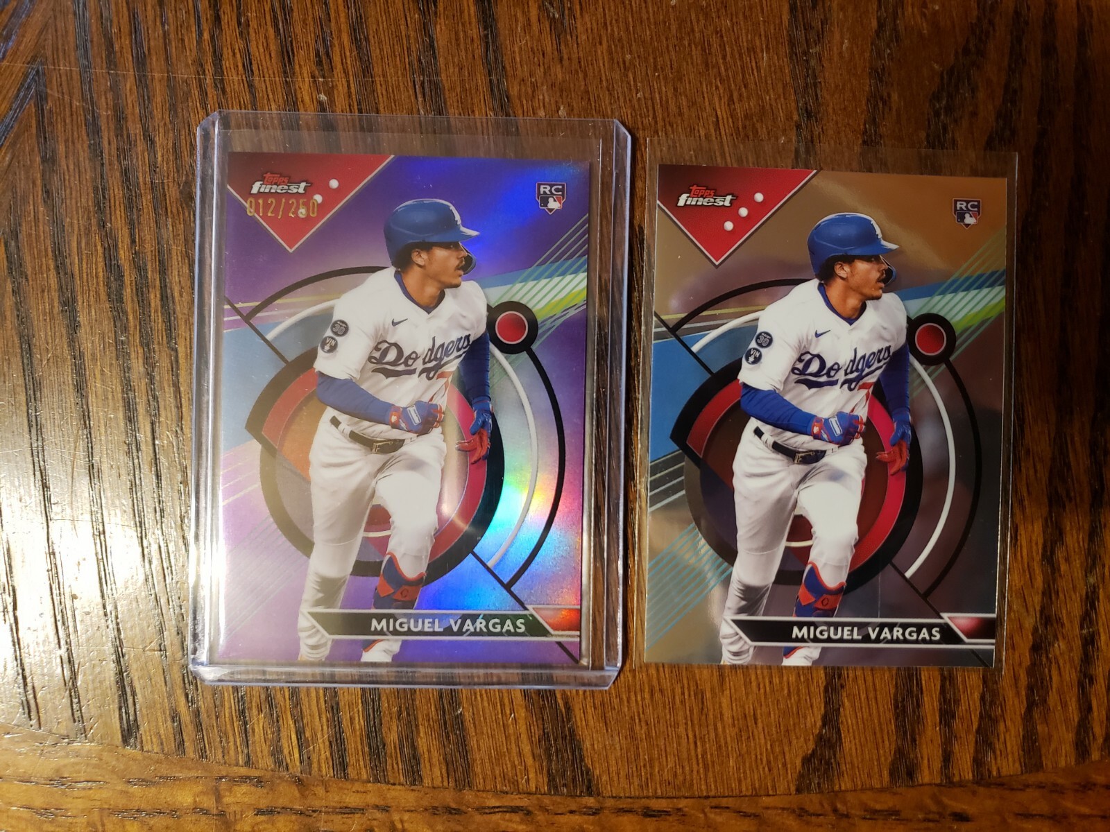 12/250 MIGUEL VARGAS RC 2023 Topps Finest #33 Purple Refractor LA DODGERS
