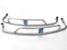 Vespa PX, T5, LML  POLISHED STAINLESS STEEL SIDE PANEL CRASH BARS PIAGGIO BADGED
