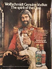 1981 Wolfschmidt Genuine Vodka VTG 1980s 80s PRINT AD Dog - Spirit Of The Czar