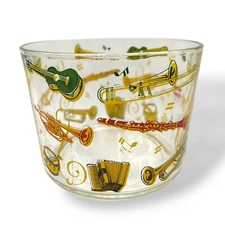 Vintage Jazz Music 1960s Hazel Atlas Ice Bucket Mid Century Modern