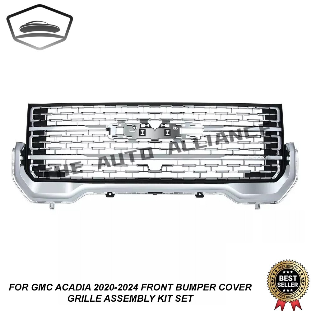 For GMC Acadia 2020-2024 Front Bumper Cover Grille Assembly Kit wit Fog Light