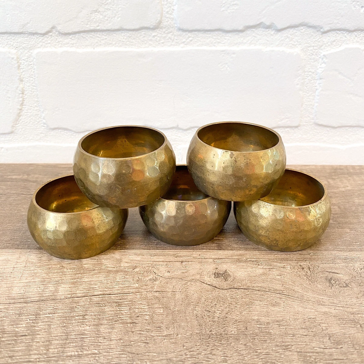 Brass napkin rings deals vintage