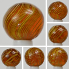 Handmade Gooseberry Marble, Amber Glass, 11/16 in, Good to NM-, Germany, S1421