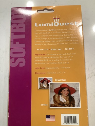 LumiQuest SoftBox LQ-107) Improve Direct on Camera Flash - Picture 3 of 7