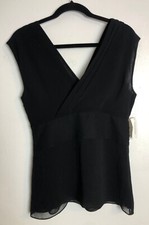 NEW Banana Republic Black Chiffon Blouse Sz 8 NWT 69.50