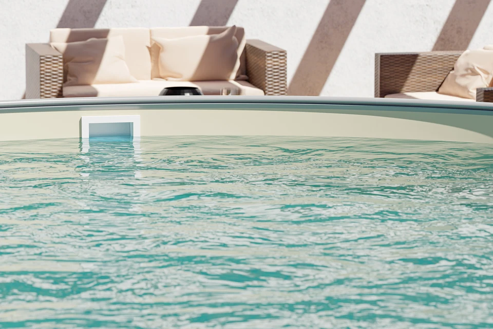 Rundpool Pool Aufstellbecken Stahlwandpool d= 4,00 x 1,35 m, Folie 0,8 mm sand - Bild 2 von 4