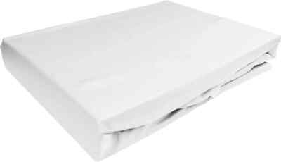 Lorena Mako Satin Spannbettlaken uni Classic Weiß 140x200cm Höhe 11-20cm