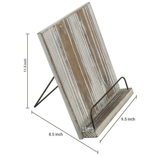 Soporte para libro de cocina de madera marrón y metal negro soporte para recetas, soporte para libro de cocina - Imagen 4 de 7