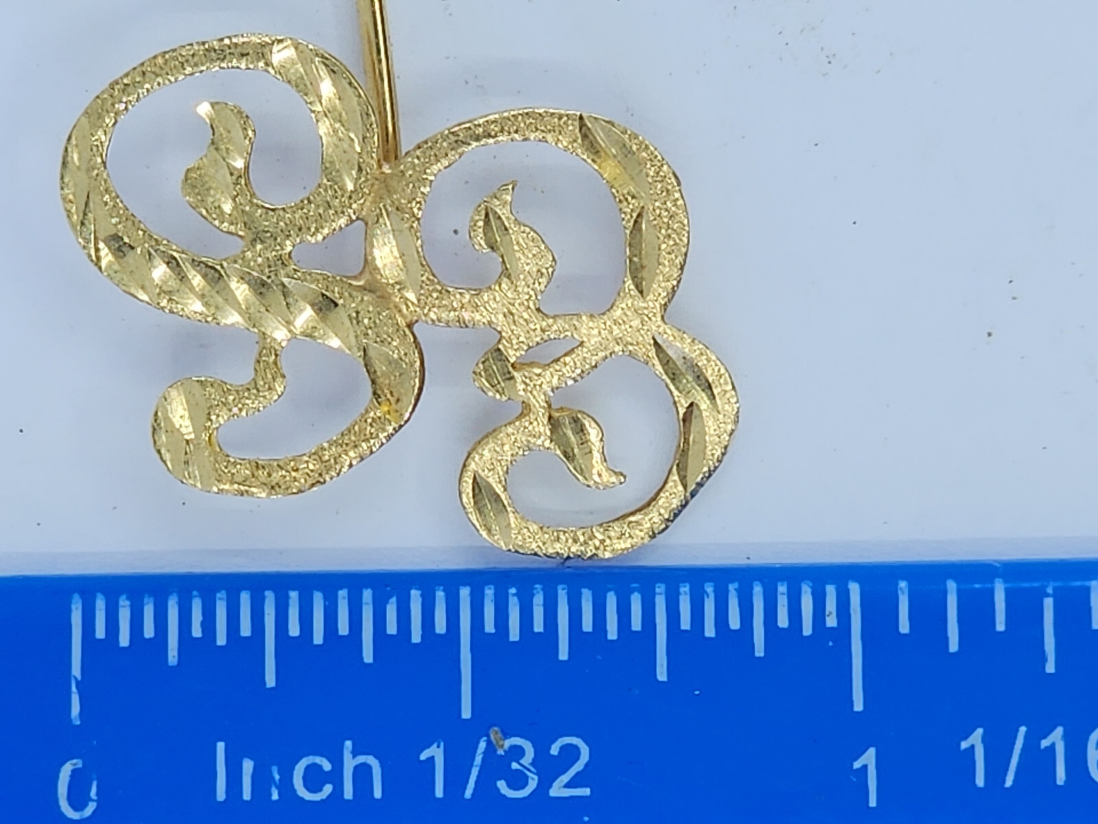 TEXTURED MONOGRAM INITIAL ES SOLID 14K GOLD PIN ~… - image 11
