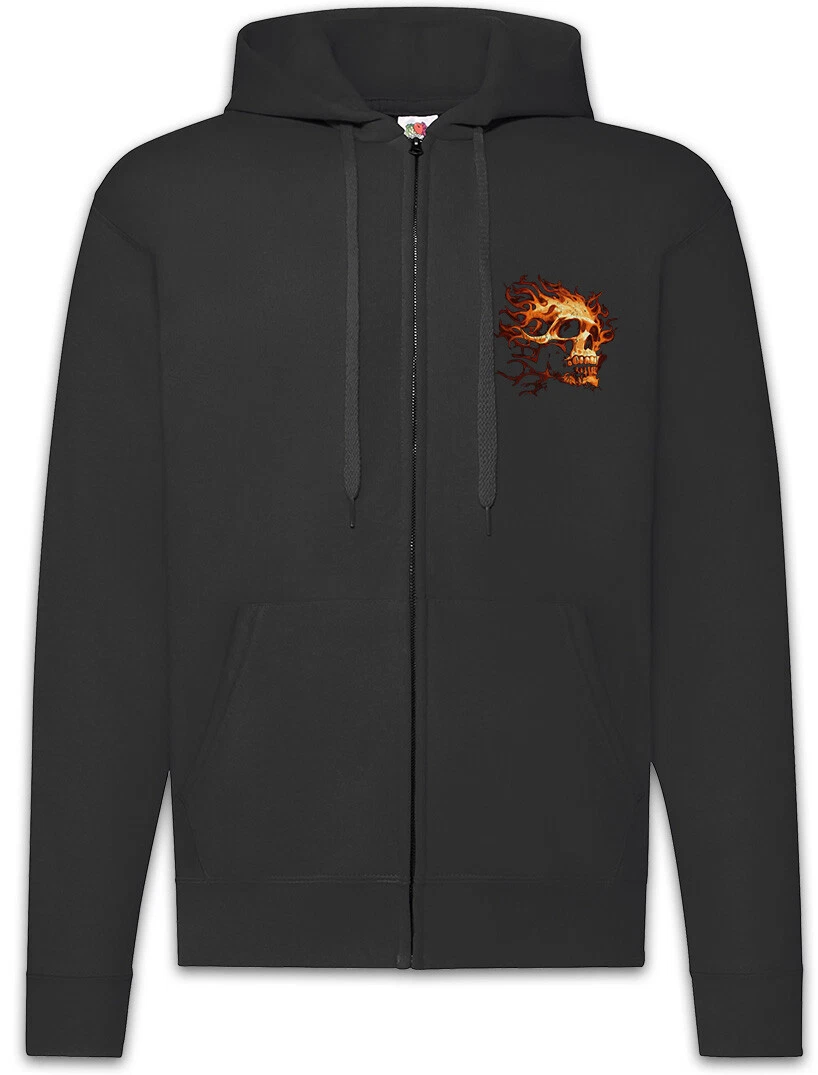 Burning Skull I Zipper Hoodie Skulls Tattoo Tattooist Dead Biker