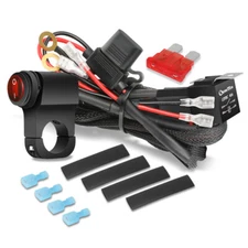 Motorcycle Wiring Harness Kit ON/OFF Switch For LED Spot Light Fog Driving Lamp