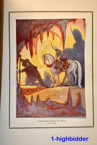 Antique 1928 Tusind Og En Nat Fjerde Bind 3/4 Leather Arabian Nights Danish - Picture 5 of 13