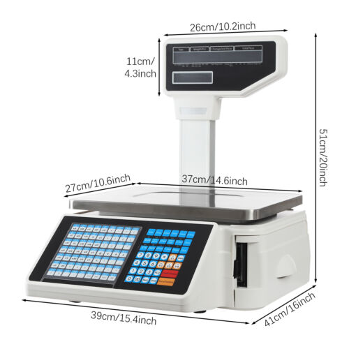 Scale Label Printing Scale Commercial Food Scale Receipt Printer 30kg/66.14 lbs - Picture 16 of 24