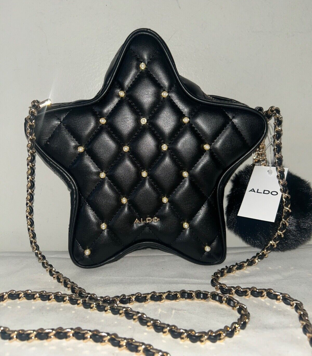 Aldo◆ゴールドチェーン キルティング クロス ドットバックBlack NEW! NWT ALDO Star Studded Crossbody Bag Black/Gold | eBay