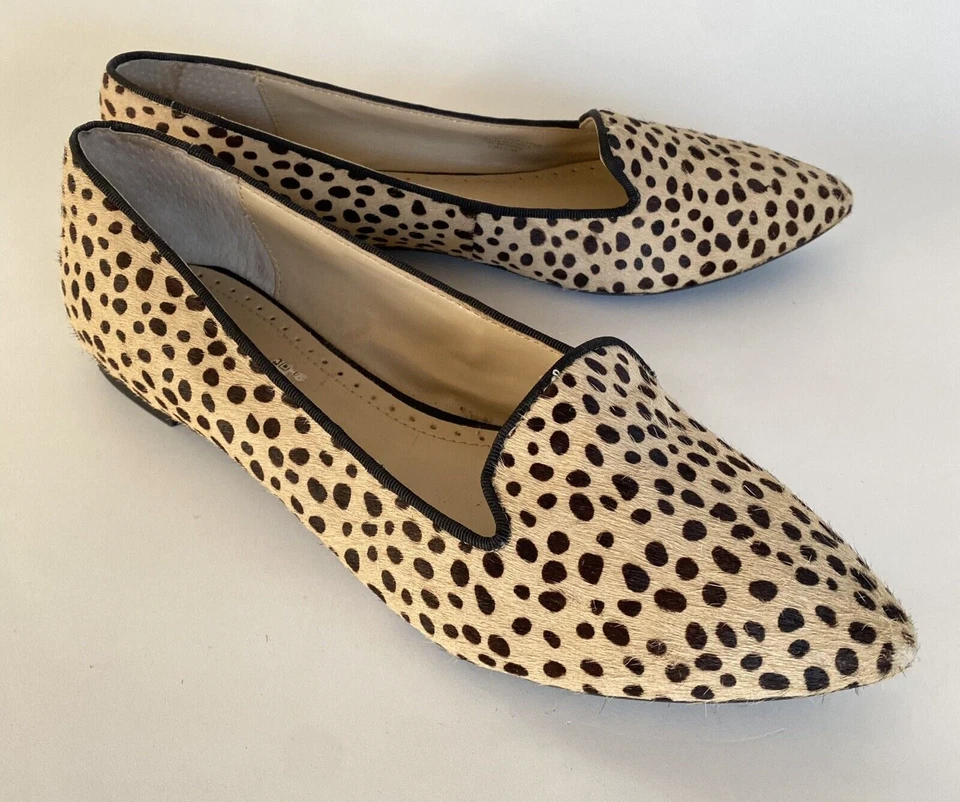 Mocasines planos de cuero de vaca con estampado animal Adrienne Vittadini 8,5 Foto 2 de 4