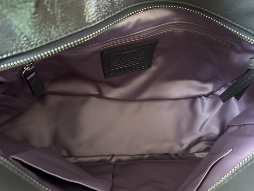 Coach Bag- Gal Stch Pat Ew Tote. Bag Silver/Dark Grey Blemish on Bag.’ - Picture 4 of 9