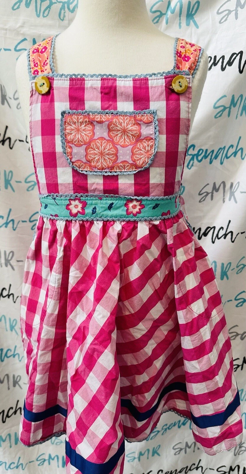 Girls Wildflowers clothing Pink Plaid Cross Back Dress size 6 EUC
Opens in a new window or tab