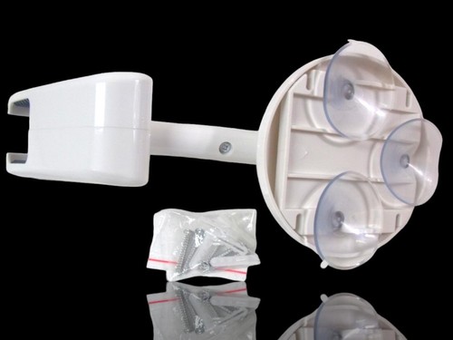 Bestie Hands-Free Styling Blow Dryer Holder w/ Suction Cups or Srew Base / White - Picture 9 of 11