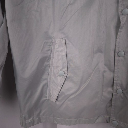 Athletech Jacket Mens 2X Gray Hooded Cape Windbreaker Snap Nylon Light Mesh Vent - Picture 4 of 14