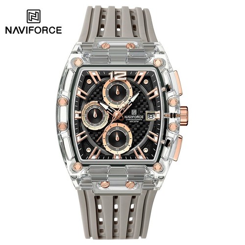 NAVIFORCE Watch Men's Quartz Multifunction Silico Sports Chronograph 5ATM NF7105 - Picture 10 of 15