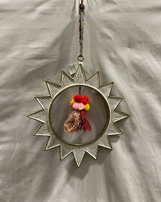 Decorative Metal Wreath with Pom Poms and Tassels - Opalhouse, Multicolor